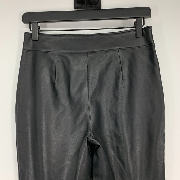 Zara Pants The Biker Black Faux Leather Ankle Zip Skinny High Rise - Picture 12 of 15